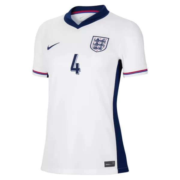 Günstige England Rice 4 Damentrikot Heim EURO 2024 Kurzarm