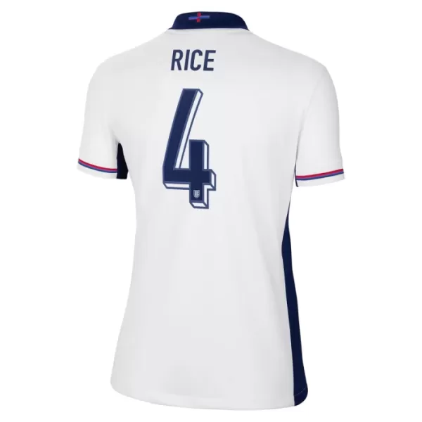 Günstige England Rice 4 Damentrikot Heim EURO 2024 Kurzarm
