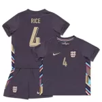 Günstige England Rice 4 Kindertrikot Auswärts EURO 2024 Kurzarm
