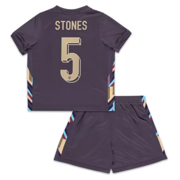 Günstige England Stones 5 Kindertrikot Auswärts EURO 2024 Kurzarm