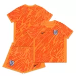Günstige England Torwart Kindertrikot EURO 2024 Kurzarm Orange