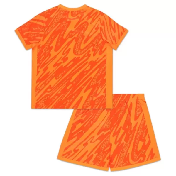Günstige England Torwart Kindertrikot EURO 2024 Kurzarm Orange