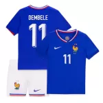 Günstige Frankreich Dembele 11 Kindertrikot Heim EURO 2024 Kurzarm