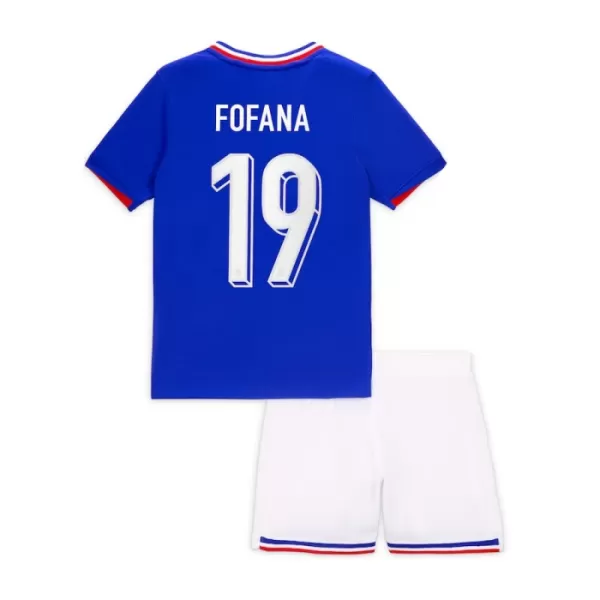 Günstige Frankreich Fofana 19 Kindertrikot Heim EURO 2024 Kurzarm
