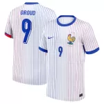 Günstige Frankreich Giroud 9 Herrentrikot Auswärts EURO 2024 Kurzarm