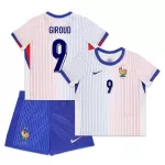 Günstige Frankreich Giroud 9 Kindertrikot Auswärts EURO 2024 Kurzarm