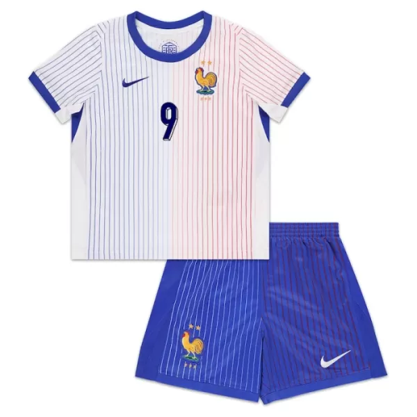 Günstige Frankreich Giroud 9 Kindertrikot Auswärts EURO 2024 Kurzarm