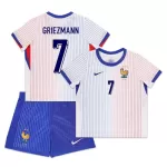 Günstige Frankreich Griezmann 7 Kindertrikot Auswärts EURO 2024 Kurzarm