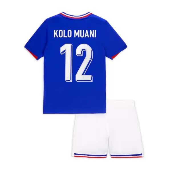 Günstige Frankreich Kolo Muani 12 Kindertrikot Heim EURO 2024 Kurzarm