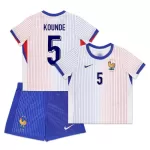Günstige Frankreich Kounde 5 Kindertrikot Auswärts EURO 2024 Kurzarm