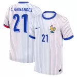 Günstige Frankreich L. Hernandez 21 Herrentrikot Auswärts EURO 2024 Kurzarm