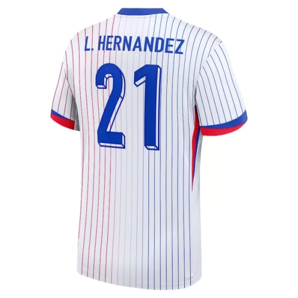 Günstige Frankreich L. Hernandez 21 Herrentrikot Auswärts EURO 2024 Kurzarm