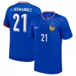 Günstige Frankreich L. Hernandez 21 Herrentrikot Heim EURO 2024 Kurzarm