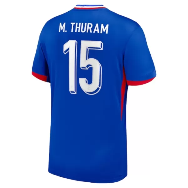Günstige Frankreich M. Thuram 15 Herrentrikot Heim EURO 2024 Kurzarm