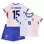 Günstige Frankreich M. Thuram 15 Kindertrikot Auswärts EURO 2024 Kurzarm