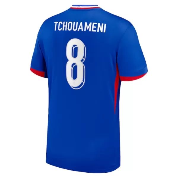 Günstige Frankreich Tchouameni 8 Herrentrikot Heim EURO 2024 Kurzarm