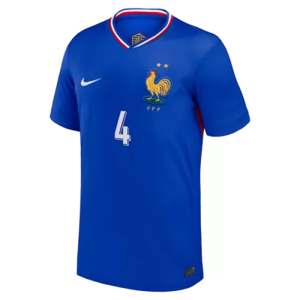Günstige Frankreich Upamecano 4 Herrentrikot Heim EURO 2024 Kurzarm