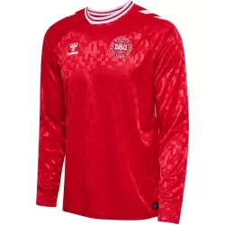 Günstige Dänemark Herrentrikot Heim EURO 2024 Langarm Günstige Dänemark Herrentrikot Heim EURO 2024 Langarm