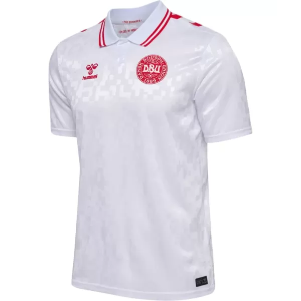 Günstige Dänemark Kindertrikot Auswärts EURO 2024 Kurzarm