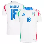 Günstige Italien Barella 18 Herrentrikot Auswärts EURO 2024 Kurzarm