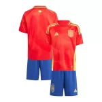 Günstige Spanien Kindertrikot Heim EURO 2024 Kurzarm
