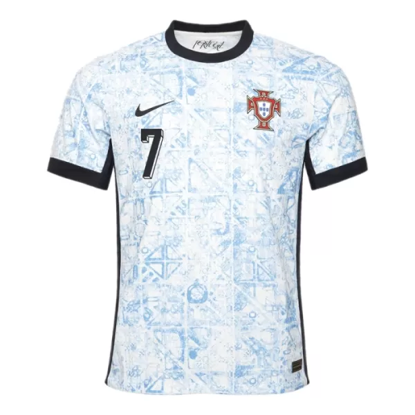 Günstige Portugal Ronaldo 7 Kindertrikot Auswärts EURO 2024 Kurzarm