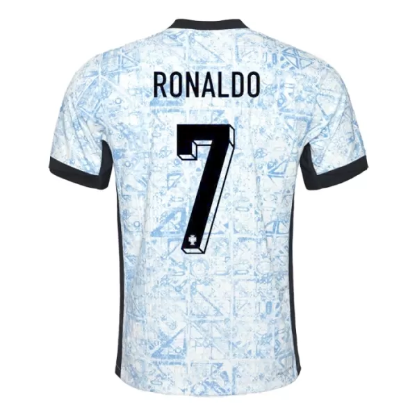 Günstige Portugal Ronaldo 7 Kindertrikot Auswärts EURO 2024 Kurzarm