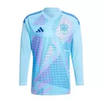 Günstige Spanien Torwart Herrentrikot EURO 2024 Langarm Blaue