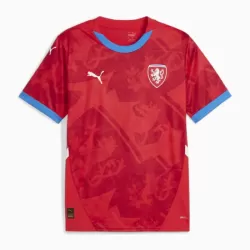 Günstige Tschechische Republik Herrentrikot Heim EURO 2024 Kurzarm
