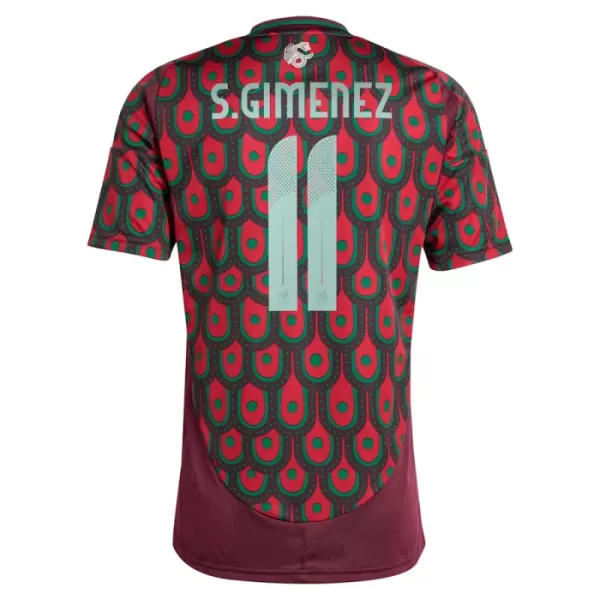 Günstige Mexiko Santiago Gimenez 11 Herrentrikot Heim 2024 Kurzarm