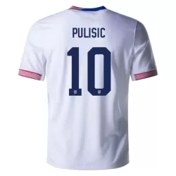 Günstige USA Pulisic 10 Herrentrikot Heim 2024 Kurzarm Günstige USA Pulisic 10 Herrentrikot Heim 2024 Kurzarm