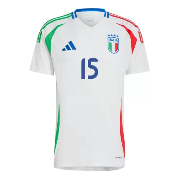Günstige Italien Giorgio Scalvini 15 Herrentrikot Auswärts EURO 2024 Kurzarm