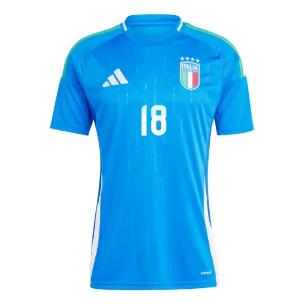 Günstige Italien Nicolo Barella 18 Herrentrikot Heim EURO 2024 Kurzarm