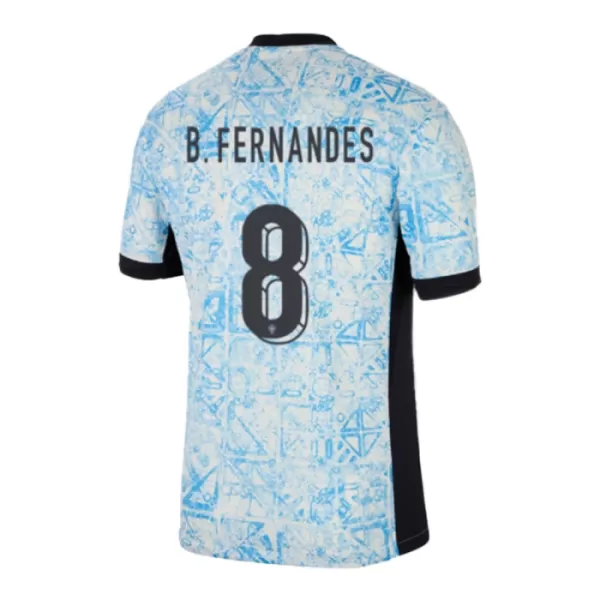 Günstige Portugal Bruno Fernandes 8 Kindertrikot Auswärts EURO 2024 Kurzarm