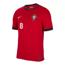 Günstige Portugal Bruno Fernandes 8 Kindertrikot Heim EURO 2024 Kurzarm