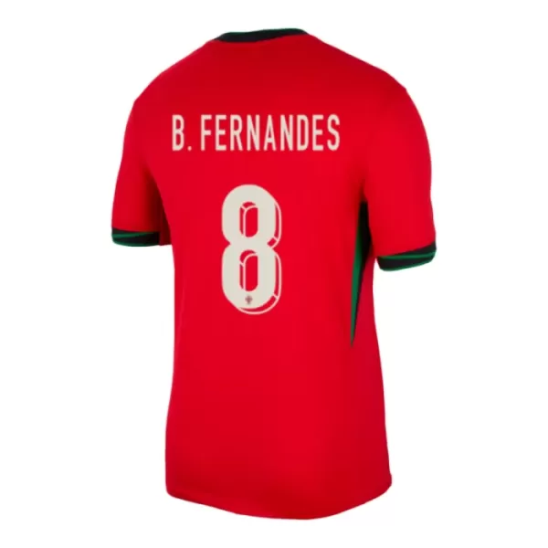 Günstige Portugal Bruno Fernandes 8 Kindertrikot Heim EURO 2024 Kurzarm