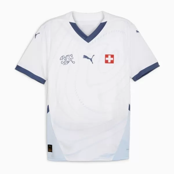 Günstige Schweiz Kindertrikot Auswärts EURO 2024 Kurzarm