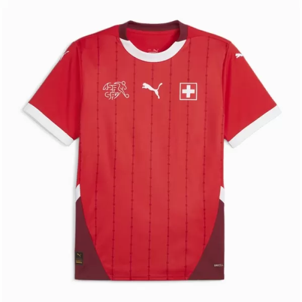 Günstige Schweiz Kindertrikot Heim EURO 2024 Kurzarm