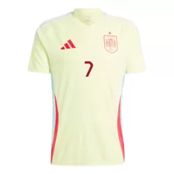 Günstige Spanien Alvaro Morata 7 Herrentrikot Auswärts EURO 2024 Kurzarm
