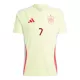 Günstige Spanien Alvaro Morata 7 Herrentrikot Auswärts EURO 2024 Kurzarm
