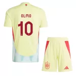 Günstige Spanien Dani Olmo 10 Kindertrikot Auswärts EURO 2024 Kurzarm