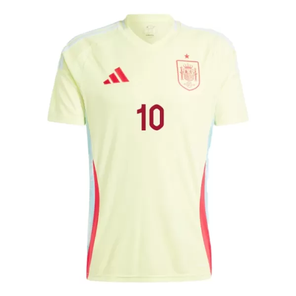 Günstige Spanien Dani Olmo 10 Kindertrikot Auswärts EURO 2024 Kurzarm