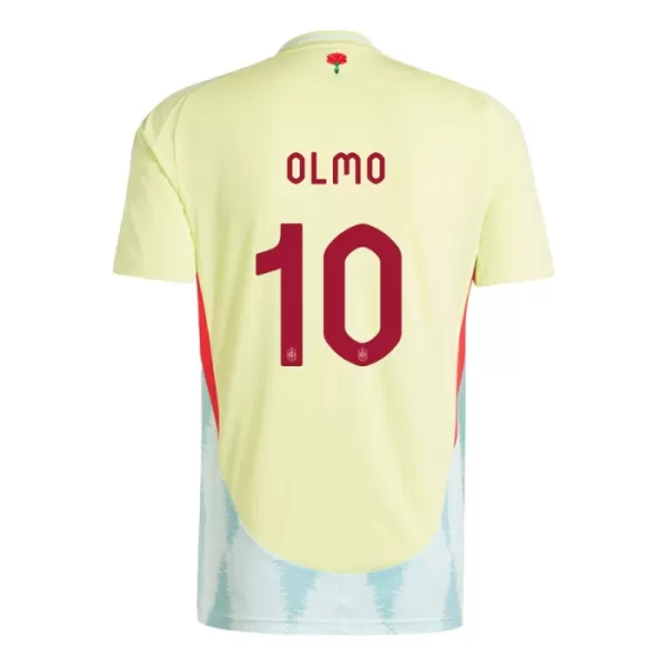 Günstige Spanien Dani Olmo 10 Kindertrikot Auswärts EURO 2024 Kurzarm