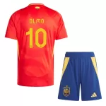 Günstige Spanien Dani Olmo 10 Kindertrikot Heim EURO 2024 Kurzarm