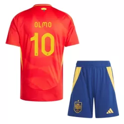 Günstige Spanien Dani Olmo 10 Kindertrikot Heim EURO 2024 Kurzarm