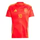 Günstige Spanien Dani Olmo 10 Kindertrikot Heim EURO 2024 Kurzarm