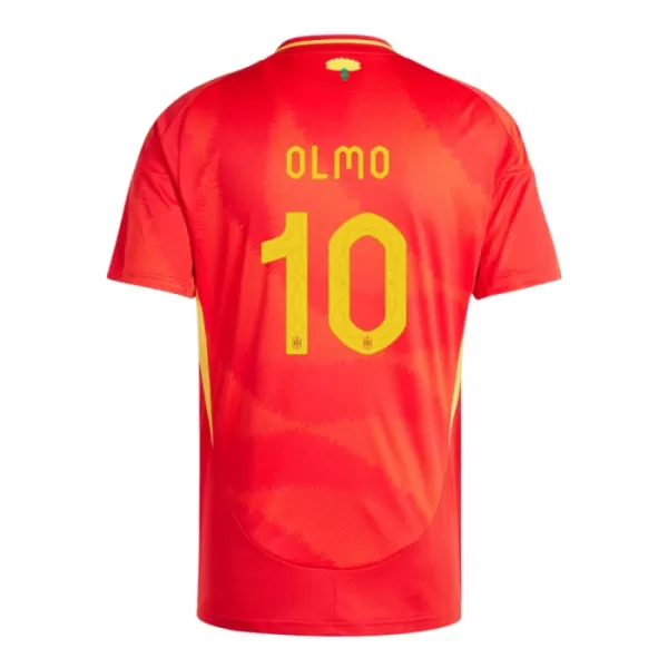 Günstige Spanien Dani Olmo 10 Kindertrikot Heim EURO 2024 Kurzarm