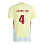 Günstige Spanien Martin Zubimendi 4 Herrentrikot Auswärts EURO 2024 Kurzarm