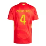 Günstige Spanien Martin Zubimendi 4 Herrentrikot Heim EURO 2024 Kurzarm