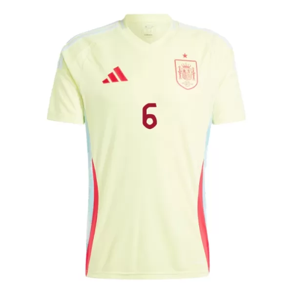 Günstige Spanien Mikel Merino 6 Herrentrikot Auswärts EURO 2024 Kurzarm